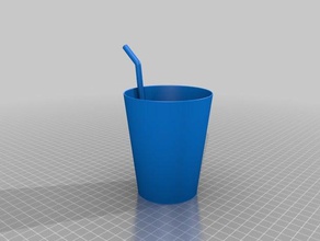 glass drinking straw bicchiere con cannuccia kitchen dining homemade juice made italy milk particular water 3d print model - Mito3D