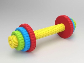 Kinder-Spielzeug Hantel mechanisch ist Spielzeug 3d print model - Mito3D
