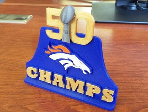 denver broncos superbowl 50 championship plaque signs logos 3d print model - Mito3D