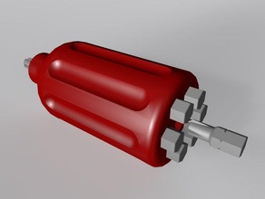 small hex screwdriver handle storage area extra bits tools hand 3d print model - Mito3D