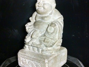 happy buddha scans replicas bust god hollow makerbotdigitizer sculpture soapstone voronoi 3d print model - Mito3D