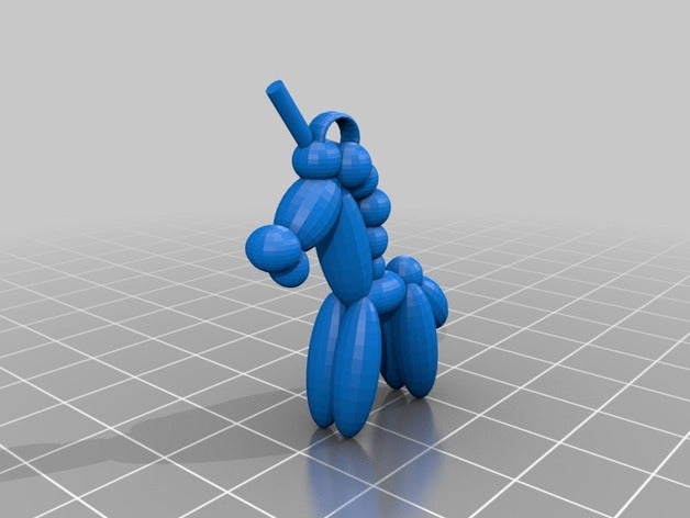 balloon animal unicorn necklace jewelry 3D print model - Mito3D