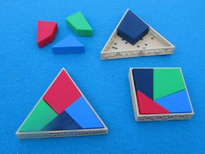 carré en triangle de puzzle puzzles openscad 3d print model - Mito3D
