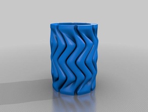 squiggly 5 decor cup vase 3d print model - Mito3D