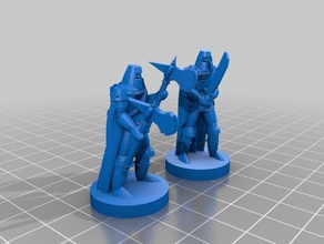 le mdn chevaliers 3d de l'impression 28mm donjon donjons dragons du miniature rpg wargame wargaming 3d print model - Mito3D