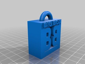 big box keychain 3d printing keyring 3d print model - Mito3D