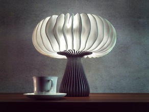 generative design wave lamp lq version decor art home lighting 3d print model - Mito3D