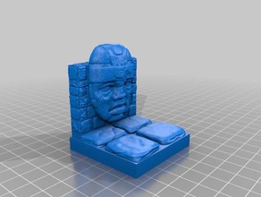 olmec openforge 2x2 dungeon wall toys games 3d print model - Mito3D