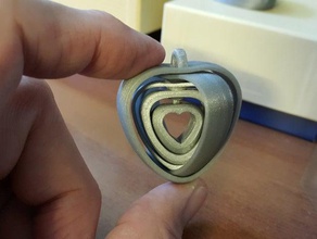 coeurs tournants li&eacutes tourner les cœurs gadgets bijoux trousseau 3d print model - Mito3D