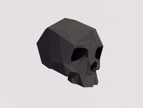 skullvex sculptures costumechallenge human skull low poly macabre skulls ring 3d print model - Mito3D