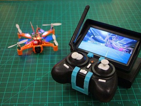 fpv micro drone remote screen holder beancopter rc vehicles brushed quad diy diydrones fablab fab lab racer lcd mount microquad microquadcopte microquads polulu quadcopter control 3d print model - Mito3D