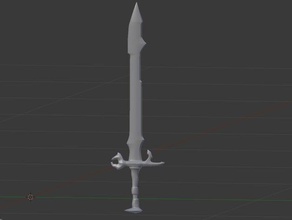 skyrim draugr espada básica adereços 3d print model - Mito3D