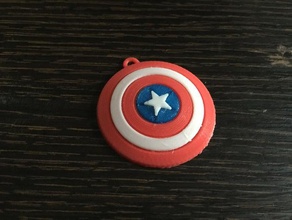 captain america shield keychain keychains marvel three color 3d print model - Mito3D