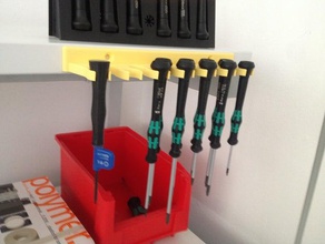 screwdriver holder wera kraftform micro tool holders boxes desk electronics 3d print model - Mito3D