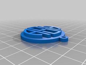 ash monograma pendantwith respaldo la joyería personalizado 3d print model - Mito3D