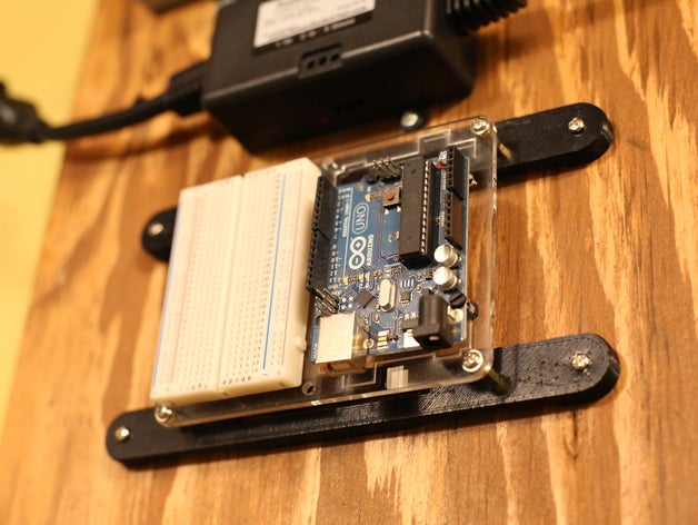mounting bracket arduino uno breadboard acrylic plate via adafruit electronics 3D print model - Mito3D