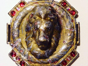 lion amulette des rois le costume or médaillon métal ultimaker2 3d print model - Mito3D