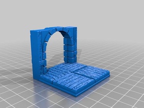 openforge 20 cut tudor doorway toys games dnd tiles miniatures openforge2 openforge20 v20 pathfinder rpg tabletop terrain 3d print model - Mito3D