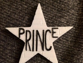 prince premier ave star aimant 2d art la légende minnesota 3d print model - Mito3D