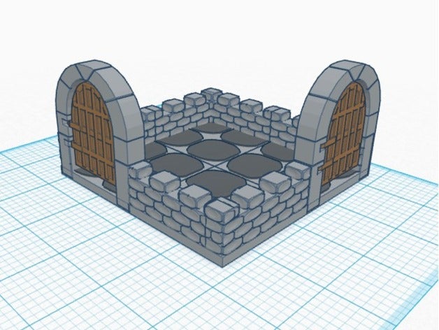 dnd porta 3d la stampa piastrelle dungeon dungeons dragons tiles miniatura 3D print model - Mito3D