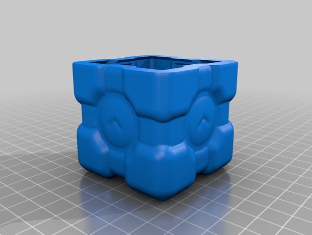 open face weighted companion cube Form diy casting zinn 3D print model - Mito3D