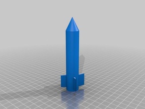 toy rocket prototype toys games easy print experimental missle models rocketship science scifi simple design space spaceship test 3d print model - Mito3D