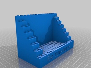 usted-nique lego titular de la tarjeta oficina personalizado 3d print model - Mito3D