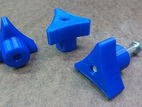 3 point knob internal nut parts 3d print model - Mito3D