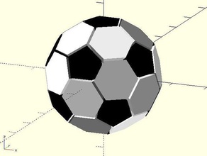 Fußball-Polyeder math Kunst customizer geometrie openscad sphärische Polyeder abgeschnittene Ikosaeder 3d print model - Mito3D