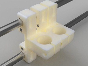i3 magnetic dual hotend mount 3d printer parts extrusion e3d v6 prusa steel 3d print model - Mito3D