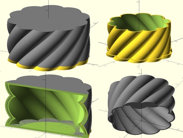 joyero margarita espiral jóias 3D print model - Mito3D