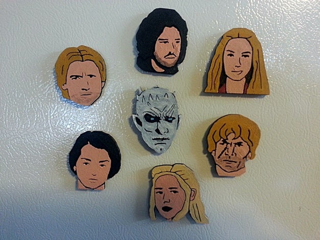 jogo de tronos caracteres a arte arya cersei daenerys targaryen dragões fantasia george martin hbo jon snow chaveiro lannister literatura frigorífico ímã geladeira stark televisão tyrion westeros 3D print model - Mito3D