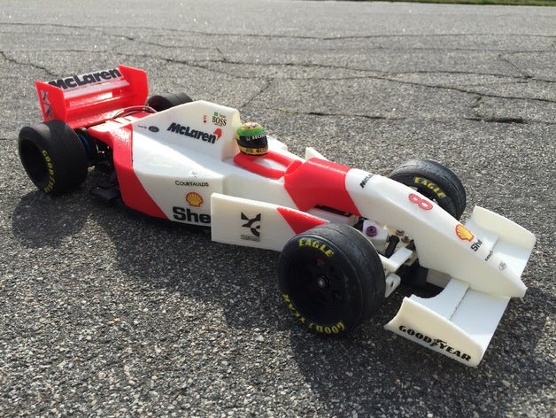 rs-01 ayrton senna&rsquos 1993 mclaren mp48 fórmula 1 coche rc vehículos la uno carrera de openrc openrcproject 3D print model - Mito3D