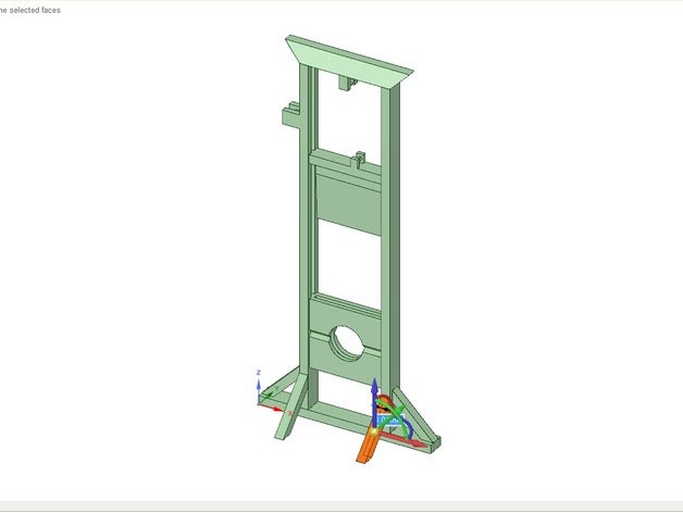 medieval guillotine buildings structures execution moving parts 3D print model - Mito3D