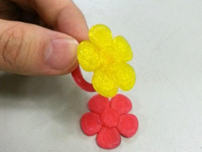 simple anillo flor 3d de la impresora accesorios 3d print model - Mito3D