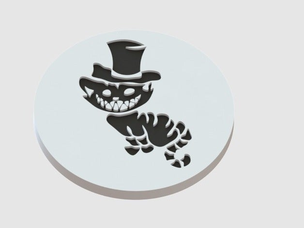 el gato de cheshire signos logotipos Logo en 3d 3D print model - Mito3D