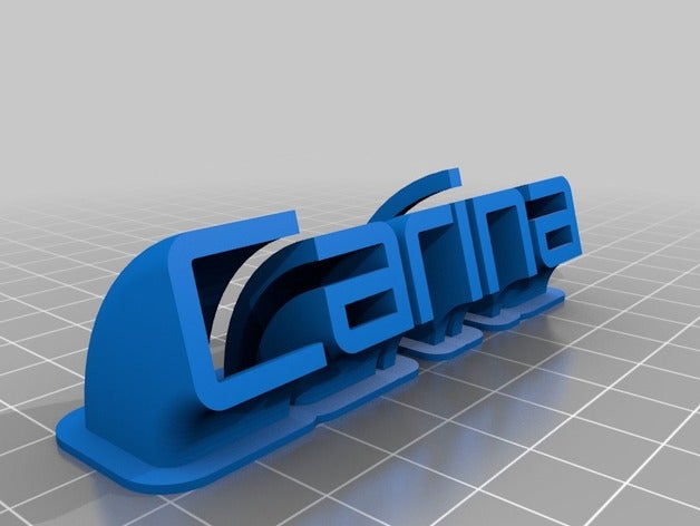 carina spazzare nome office personalizzato 3D print model - Mito3D