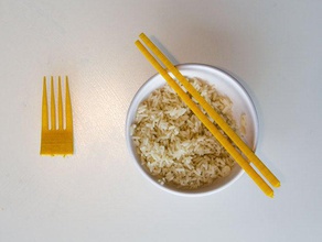 forkchops kitchen dining chopstick tools utensil 3d print model - Mito3D