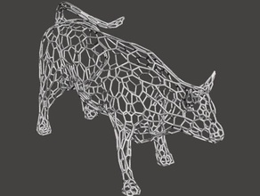wall street bull voronio edição esculturas a arte de voronoi 3d print model - Mito3D
