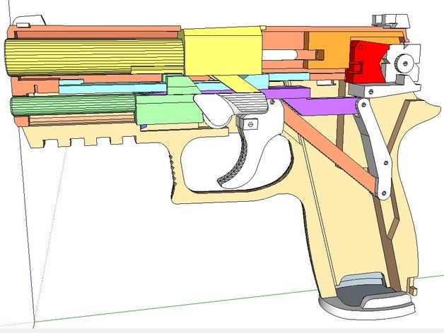 geri tepme lastik bant sig sauer tabanca silah işlemci oyuncaklar oyunlar 3D print model - Mito3D