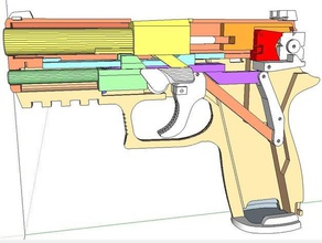 geri tepme lastik bant sig sauer tabanca silah işlemci oyuncaklar oyunlar 3d print model - Mito3D