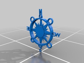 compass pendant jewelry 3d print model - Mito3D