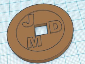 initials coin 3d printing 3d print model - Mito3D
