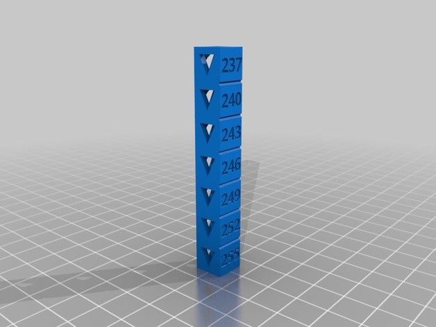 my customized temp calibration tower 3d printing tests 3D print model - Mito3D