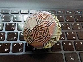 maze soccer polyhedron toys games customizer geometry math generator openscad runcated icosahedron spherical 3d print model - Mito3D
