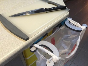 bancada dobrável saco de lixo titular a cozinha jantar cozinhar descartáveis alimentos disposição reciclar 3d print model - Mito3D