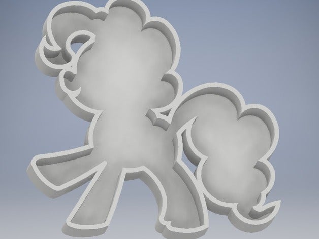 pinkie pie cookie cutter 2d art 3D print model - Mito3D