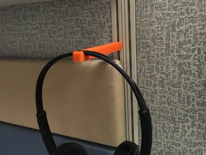 cubicle headphone hook office 3d print model - Mito3D
