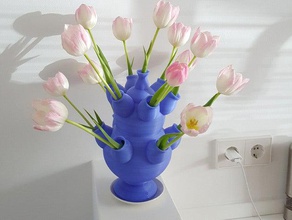 tulipano vaso arredamento di fiori tulip flower vasi 3d print model - Mito3D