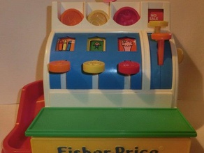 coins fisher price cash register scaled toy game accessories fisher-price 3d print model - Mito3D